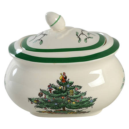 Christmas Tree Sugar Bowl & Lid