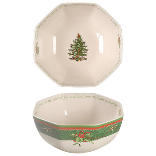 Christmas Tree 8" Annual Octagonal Serving Bowl