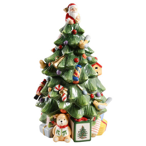 Christmas Tree Figural Cookie Jar & Lid