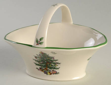 Christmas Tree Medium Basket with Handle