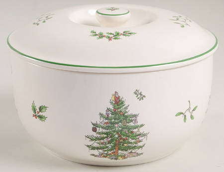 Christmas Tree 1 Qt Round Covered Casserole