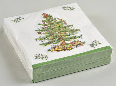 Christmas Tree Package of Paper Beverage Napkins