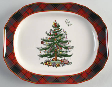 Christmas Tree 14" Rectangular Serving Platter