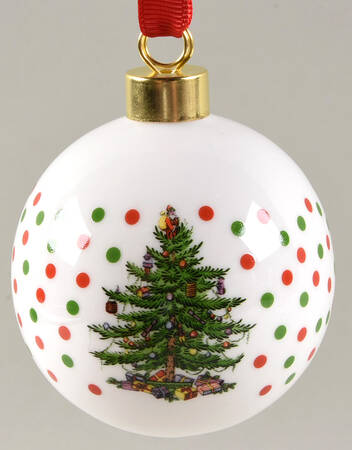 Christmas Tree Ornaments Polka Dot Bauble - No Box