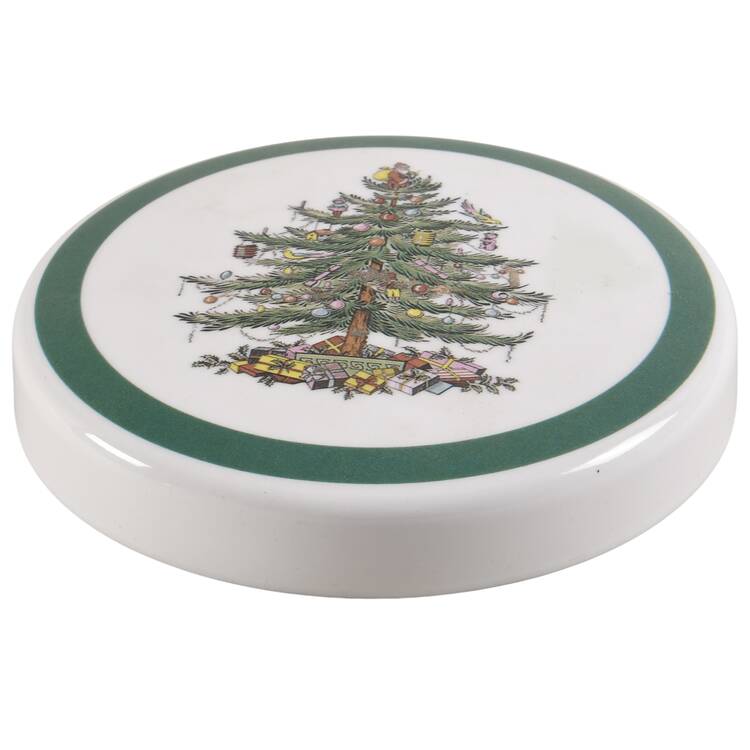 Christmas Tree Lid for Plastic Coaster Holder (Set Holds 6)