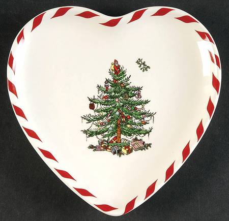 Christmas Tree Heart Shaped Canape Plate