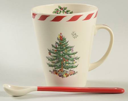 Christmas Tree Peppermint Mug w/Spoon