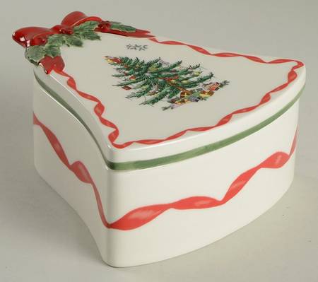 Christmas Tree Bell Shape Candy Dish & Lid