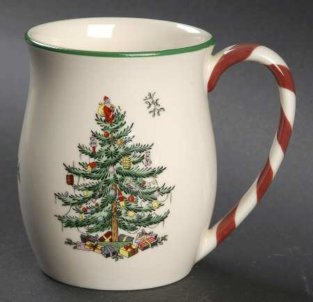 Christmas Tree Peppermint Accent Mug