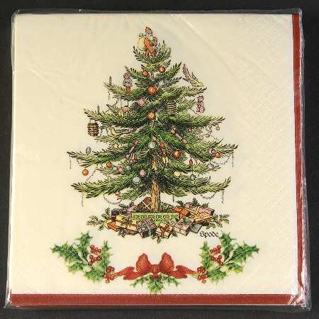 Christmas Tree Package of Paper Beverage Napkins