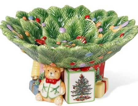Christmas Tree Pedestal Bowl