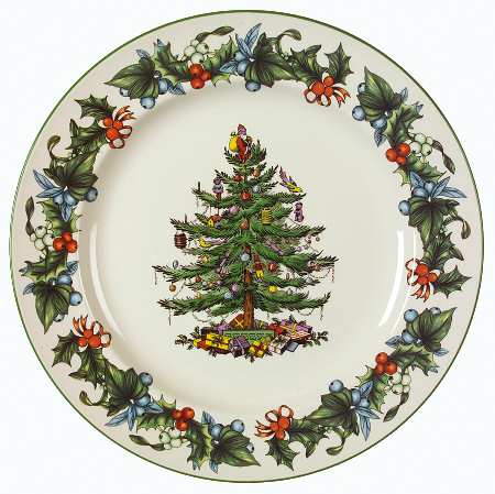 Christmas Tree 12" Round Buffet Plate