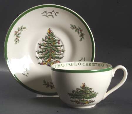 Christmas Tree Jumbo Cup & Saucer Set