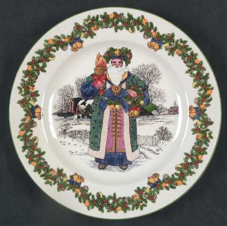 Christmas Tree Santas around the World Plate