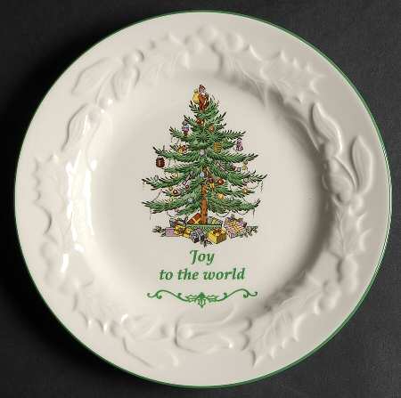 Christmas Tree Embossed Accent Salad Plate