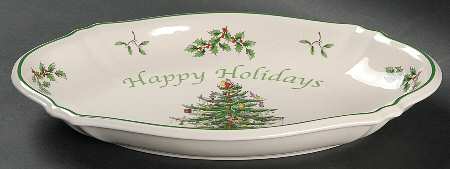Christmas Tree 11" Oval Tray