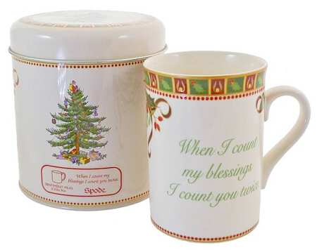 Christmas Tree Sentiment Mug & Tin w/Lid Set