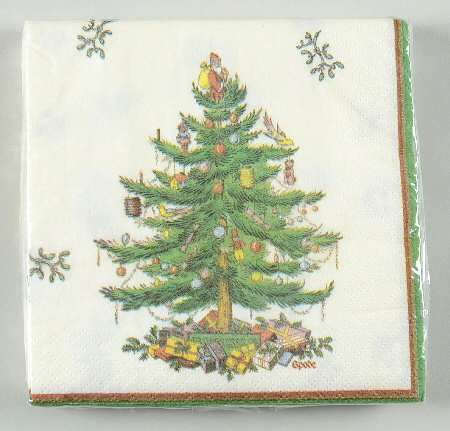 Christmas Tree Package of Paper Beverage Napkins