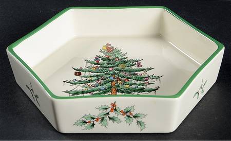 Christmas Tree 6" Hexagonal Bowl