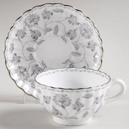 Colonel Gray (Platinum Trim) Flat Cup & Saucer Set by Spode