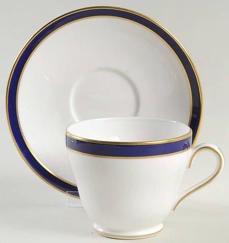 Consul Cobalt Footed Cup & Saucer Set by Spode
