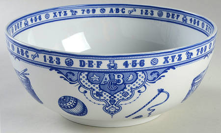 Edwardian Child Collection Blue 9" Salad Serving Bowl