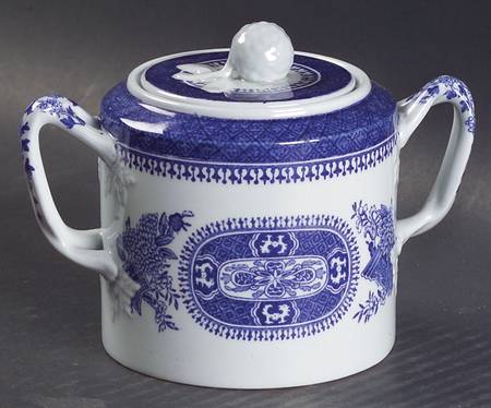 Fitzhugh Blue Sugar Bowl & Lid