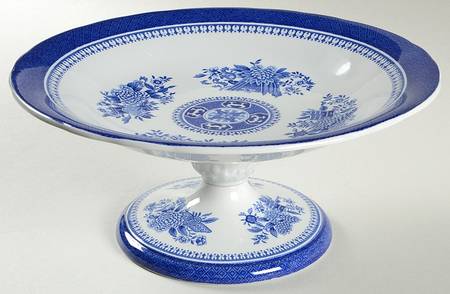 Fitzhugh Blue Round Compote (Height X Width)