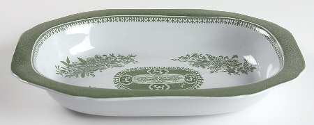 Fitzhugh Green 9" Oval Vegetable Bowl