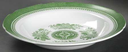 Fitzhugh Green Large Rim Soup Bowl