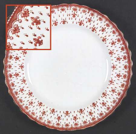 Fleur de Lys Red (4740, Gold Trim) by Spode