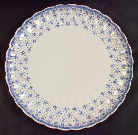 Fleur de Lys Blue (Earthenware, No Trim) Round Torte Plate