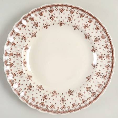 Fleur de Lys Brown (Earthenware, No Trim) Salad Plate