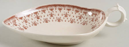 Fleur de Lys Brown (Earthenware, No Trim) Strawberry Dish