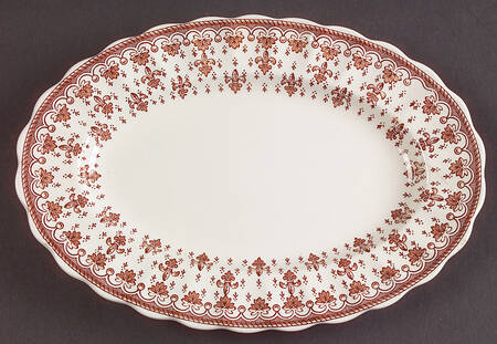 Fleur de Lys Brown (Earthenware, No Trim) Relish/Gravy Underplate