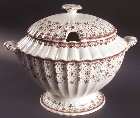 Fleur de Lys Brown (Earthenware, No Trim) Tureen &  Lid