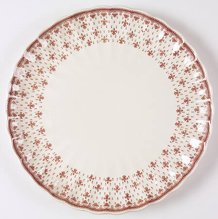 Fleur de Lys Brown (Earthenware, No Trim) Round Torte Plate