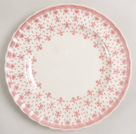 Fleur de Lys Red (Earthenware, No Trim) Luncheon Plate by Spode