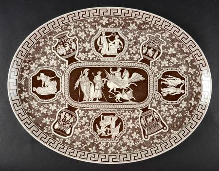 Greek Brown 15" Oval Serving Platter