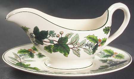 Green Garland Gravy Boat & Underplate