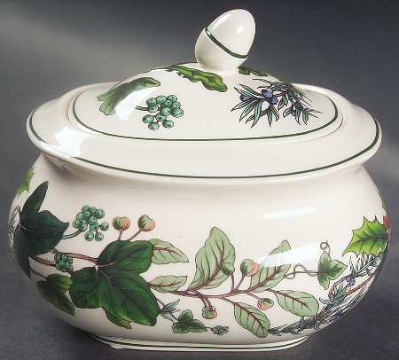 Green Garland Sugar Bowl & Lid