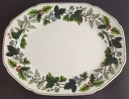Green Garland 14" Oval Serving Platter