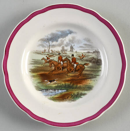 Herring Hunt The Hunt Red Bread & Butter Plate by Spode
