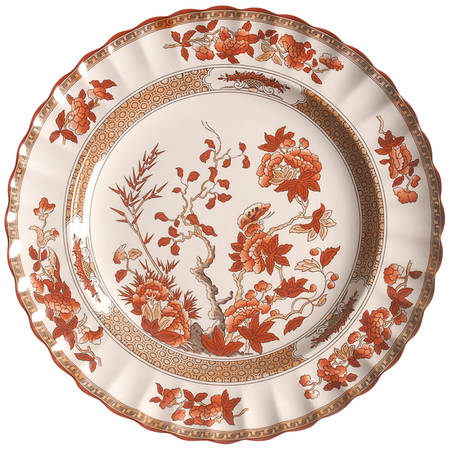 Indian Tree (Orange Rust, Scallop, Red Trim) by Spode