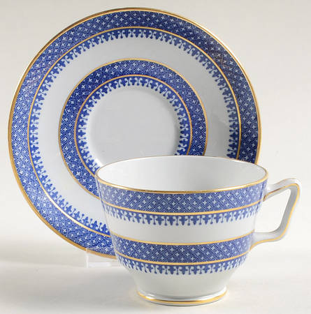 Jefferson (Gold Trim) London Shape Footed Cup & Saucer Set