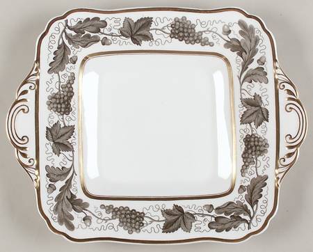 Kent Grey Square Handled Cake Plate