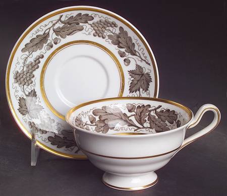 Kent Grey Footed Cup & Saucer Set