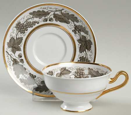 Kent Grey Footed Cup & Saucer Set