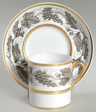 Kent Grey Flat Demitasse Cup & Saucer Set