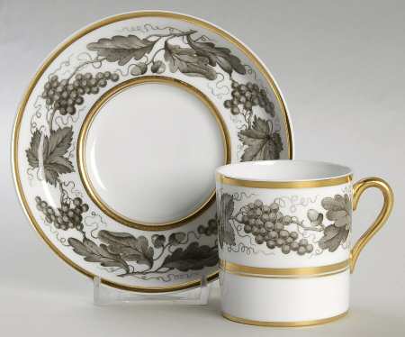 Kent Grey Flat Demitasse Cup & Saucer Set